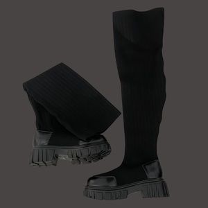 Thigh high combat boots